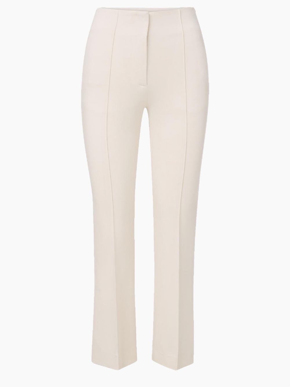 Veronica Beard Cream Hook-Front Tailored Pants